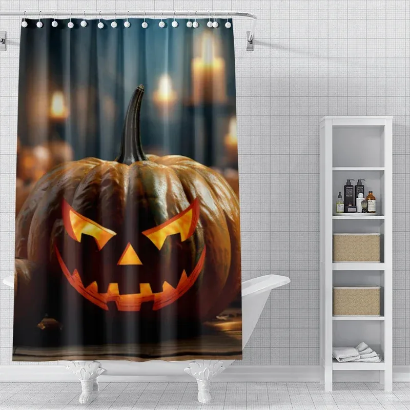 

LXL01Home decoration shower curtains bathroom waterproof curtain fabric Modern Nordic Living Room happy Halloween Autumn Pum6Jm%