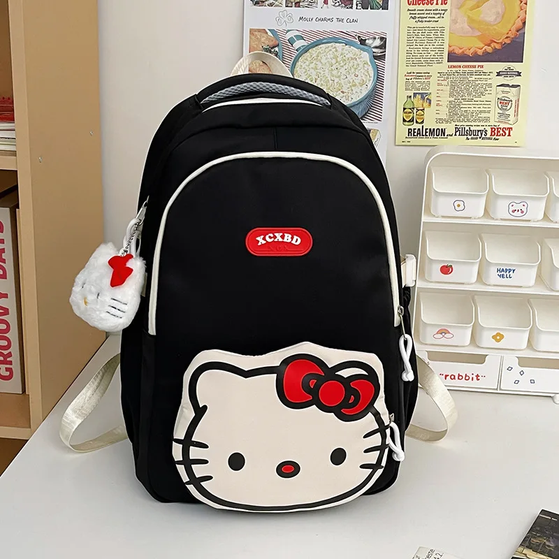 

Sanrio Girl Backpack Hellokitty Korean Version Cartoon New Schoolbag Fashion Girl Student Leisure Style Light Backpack Gifts