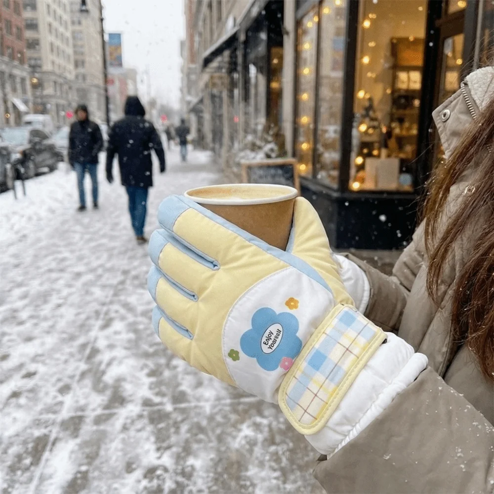 Anti-cold Touch Screen Snowboard Gloves Non-slip Windproof Outdoor Sports Gloves Thickened Soft Warm Gloves Camping