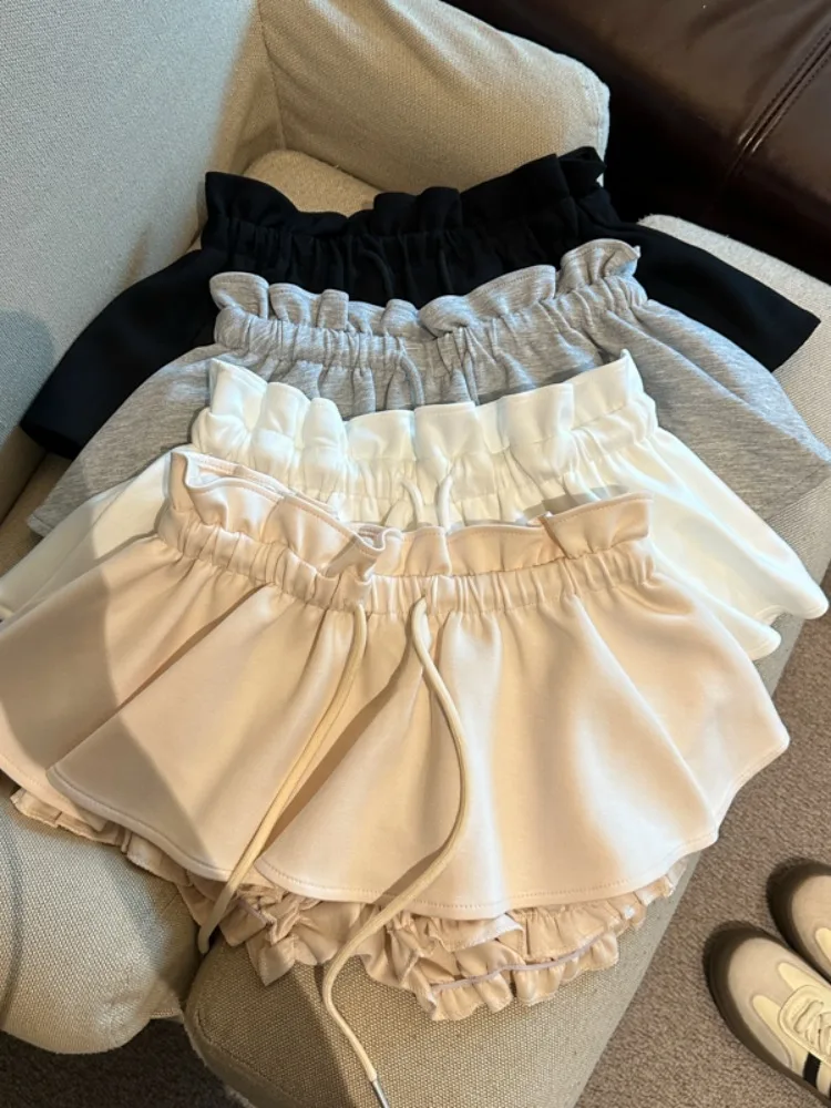 

Korean Style High Waist Drawstring Design Sweet Half Skirt Pants Women's Fashionable Slimming Casual Pants City Walk