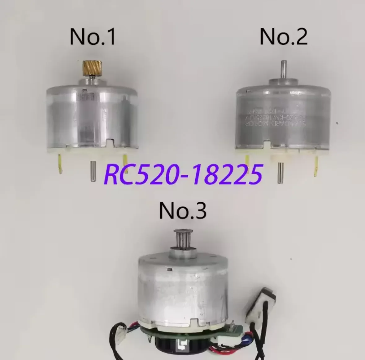 RC520-18225 Eje de doble cabezal del robot de barrido Micro motor eléctrico Mini motor de CC