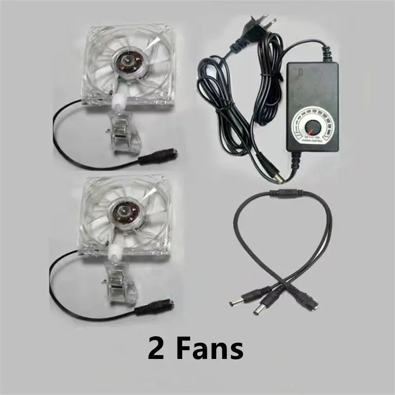 Aquarium Fish Tank Cooling Fan System Chiller Control Reduce Water Temperature 1/2/3/4 Fans Set Cooler Marine aquarium cooler