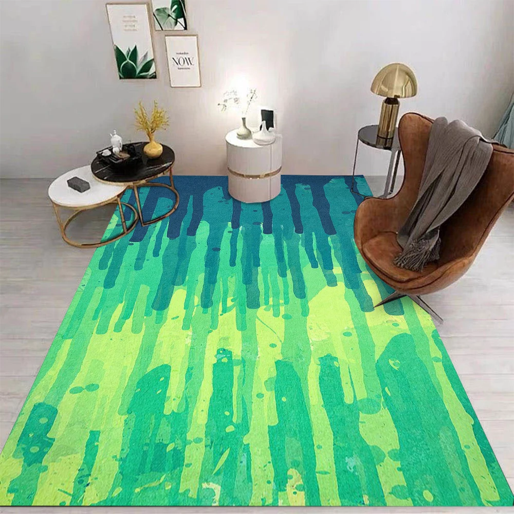 Colorful Geometric Abstract Pattern Carpet Various Styles With Blue Green Geometric Shapes And Watercolor Stripes Designs