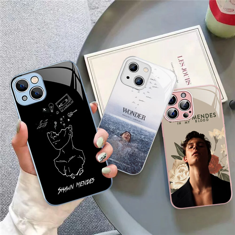 Singer S-Shawn M-Mendes Phone Case Tempered Glass For iphone 14 13 12 11 Pro Mini XS MAX 14Plus X XS XR Cover