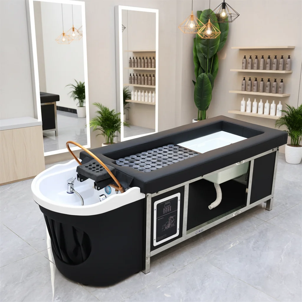 

Современная кушетка для мытья головы и педикюра с циркуляцией воды и моксотерапией для салонов красоты и парикмахерских