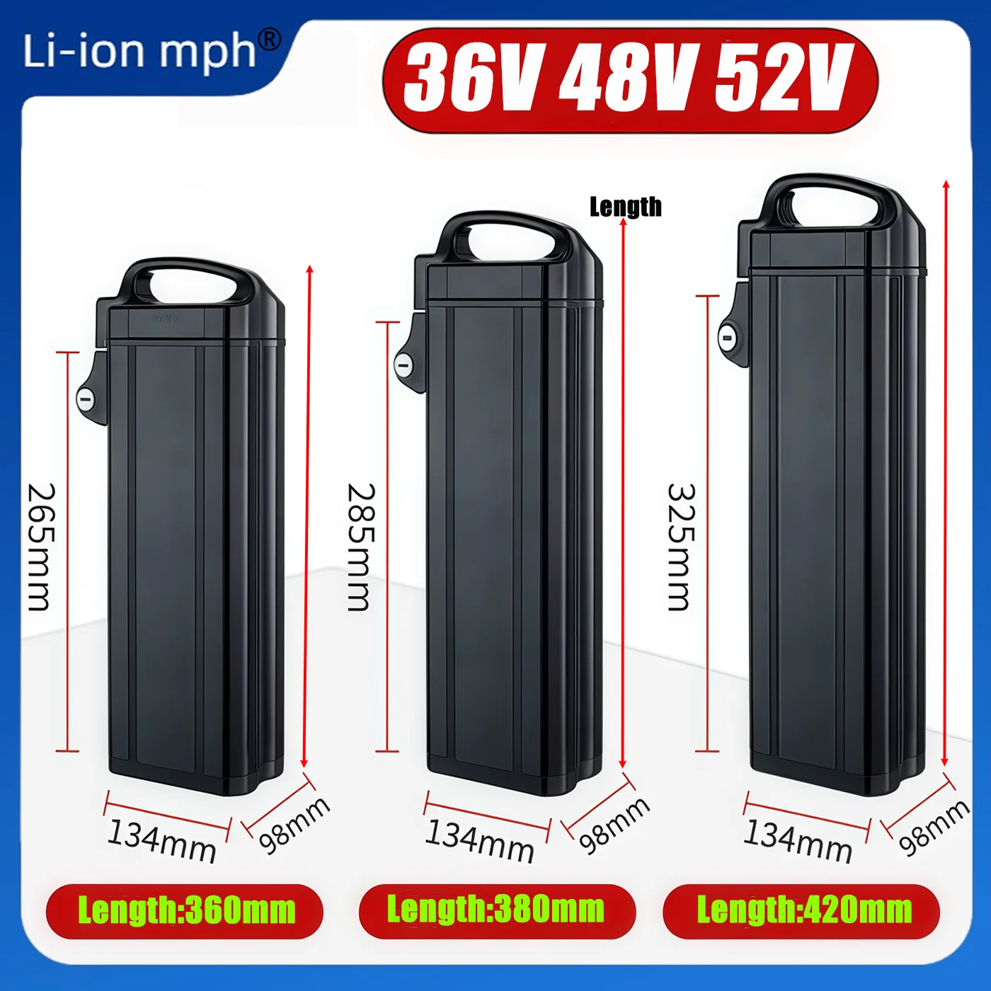 

36V 48V 52V Mainland China New 18650 Li-ion Foldable self-propelled low discharge 40AH Battery For T1 L3 500w 2000W 750w Motor