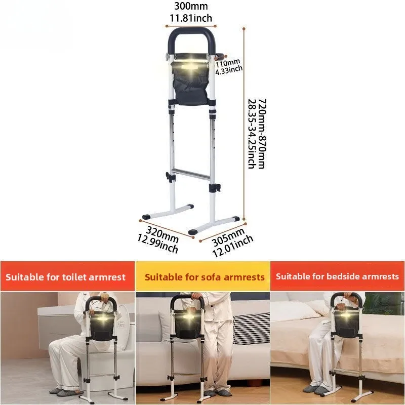 Light Stable Bed Hand Rail Toilet Safety Rails Multi-purpose Standing Aids Rails Adjustable Height Standing Assist Grab Bars