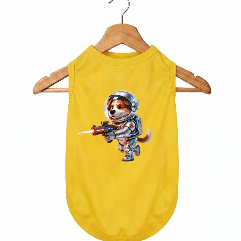 Cool Dog Summer Vest Astronaut Print Breathable Pet Clothes Lightweight Doggie Tank Top Apparel
