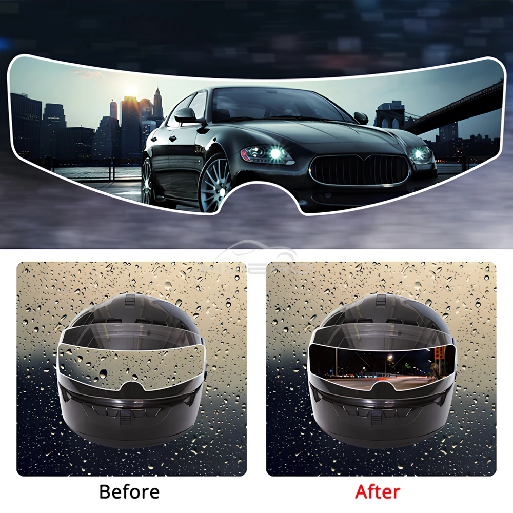 1PCS Universal Motorcycle Helmet Anti-fog Film Rainproof Durable Nano Coating Sticker Accessories Electric Car Wash Maintenance