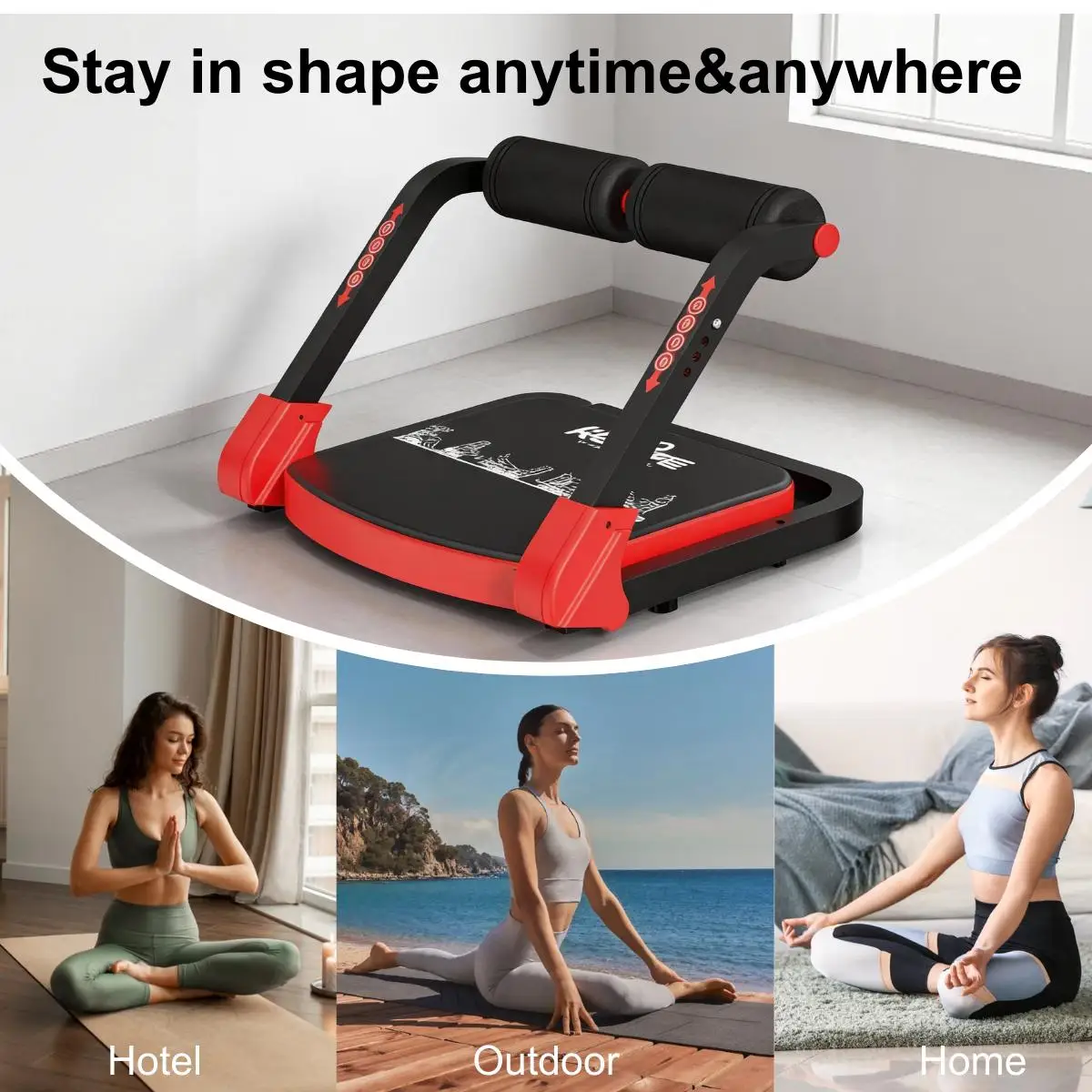 Multi-functional Ab Workout Machine with 3 Adjustable Resistance Levels, Spring-Assisted Sit Up Trainer for Full Body Toning, Home Abdominal Exercise Equipment for Core, Arm, Leg & Back Training