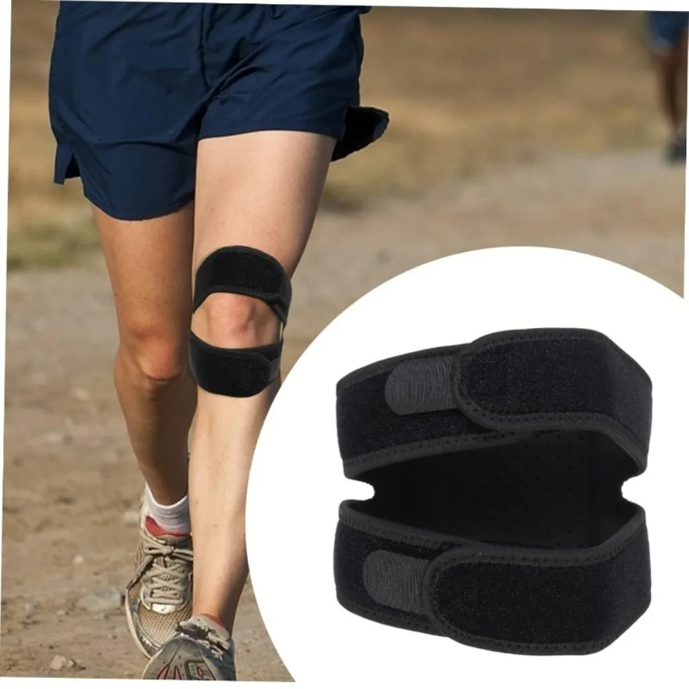 1 pièce Genouillère de sport à double sangle de soutien pour le tendon rotulien, protège-genou ouvert pour hommes, fitness