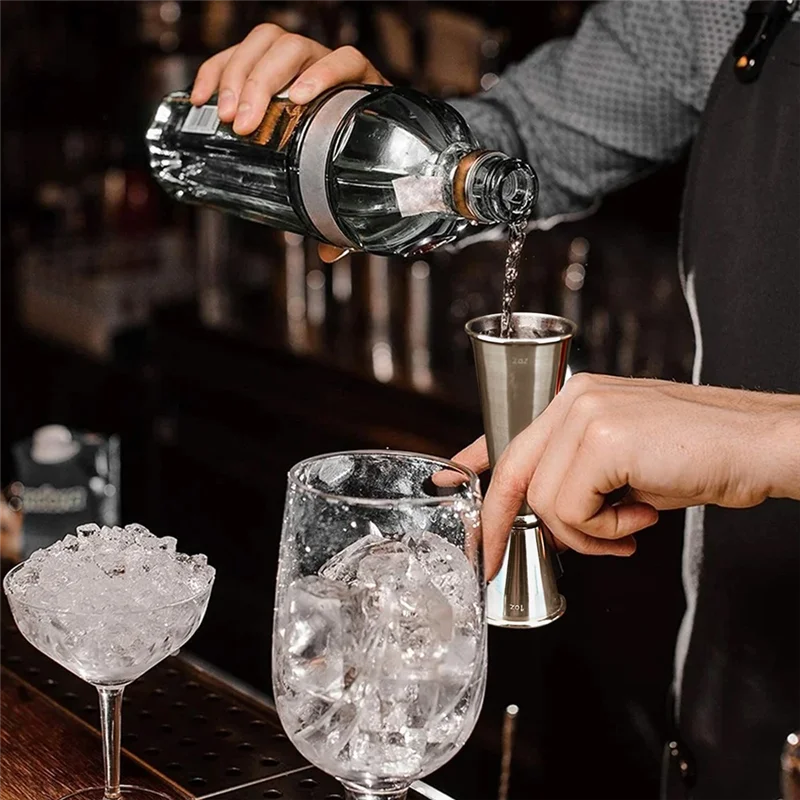 ABUL-Cocktail Jigger 2 унции, 1 унция, 2 шт. для бармена, набор Jigger, аксессуары для бара, серебро, мерный стакан