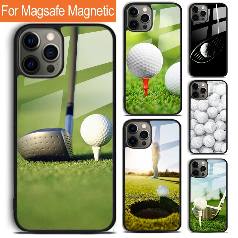 Golf Course Field Phone Case For iPhone 16 15 14 13 12 11 Pro Max Plus Magsafe Magnetic Wireless Charging Cover