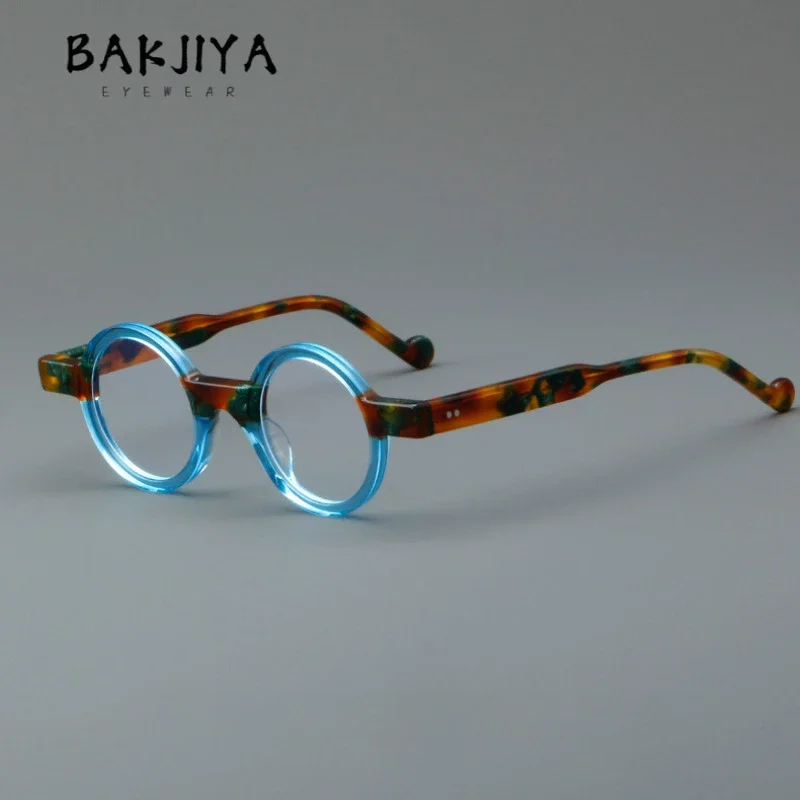 

New Colorful Floral Print Acetate Glasses Retro Frames Designer Handmade Men and Women Oval Myopia Presbyopia Eyeglasses Frames