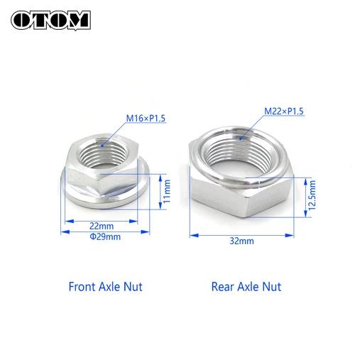Imagen 2 del producto OTOM motocicleta M16 tuerca de eje trasero delantero M22 7075 tuerca hexagonal de bloqueo automático de aluminio tornillo de bloqueo de inserción para HONDA CRF YAMHA KAWASAKI KX