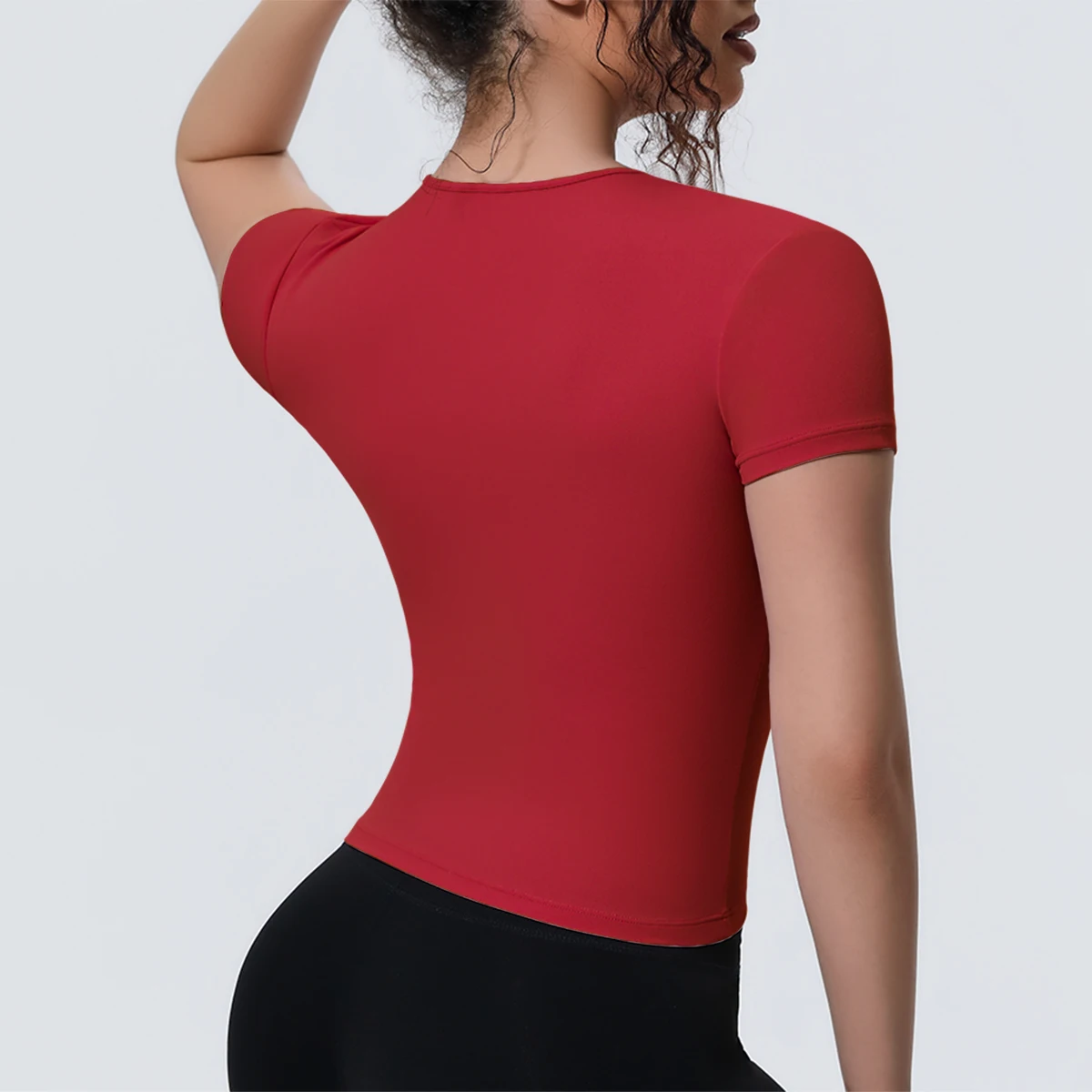 New Running Shirts Yoga Short Sleeve Woman's Workout Top Solid Color Slim Casual Gym Tight Yoga T-shirt Quick Drying Fitness Top