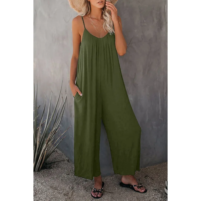 2023 Summer Long Jumpsuit Women Overalls Black Jumpsuit Ladies Jump Suit Romper Overalls For Women