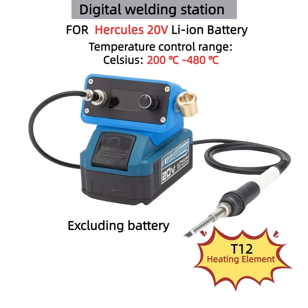 

Portable Intelligent Digital Soldering Iron Welding Station for Hercules 20V Series Battery T12 Heating Element（No Battery）