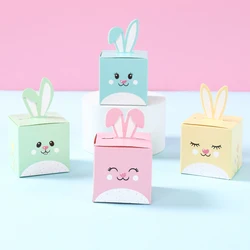 Easter Bunny Ears Square Candy Boxes Paper Gift Boxes for Easter Party Decoration Cookies Bags Easter Decoration 2025