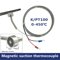 Magnetic Thermocouple Type K /pt100 -200+450 °C Handheld Surface Temperature Sensor DIA 20mm Shielded Miniature Connector
