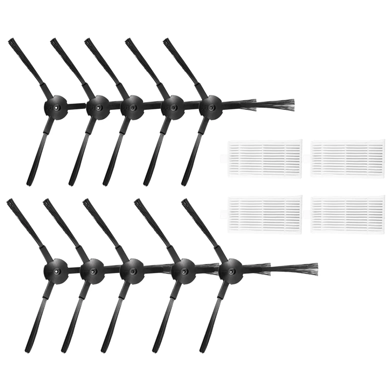 Conjunto de 10 pincéis laterais e 4 peças de filtro hepa, acessórios para ariete briciola 2711 2712 2713 2717