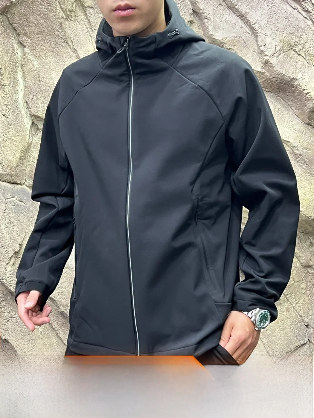Men's Autumn Winter Soft  Jacket Waterproof Heat Retention Oliver Fleece Reflective Design Business Travel Jacket