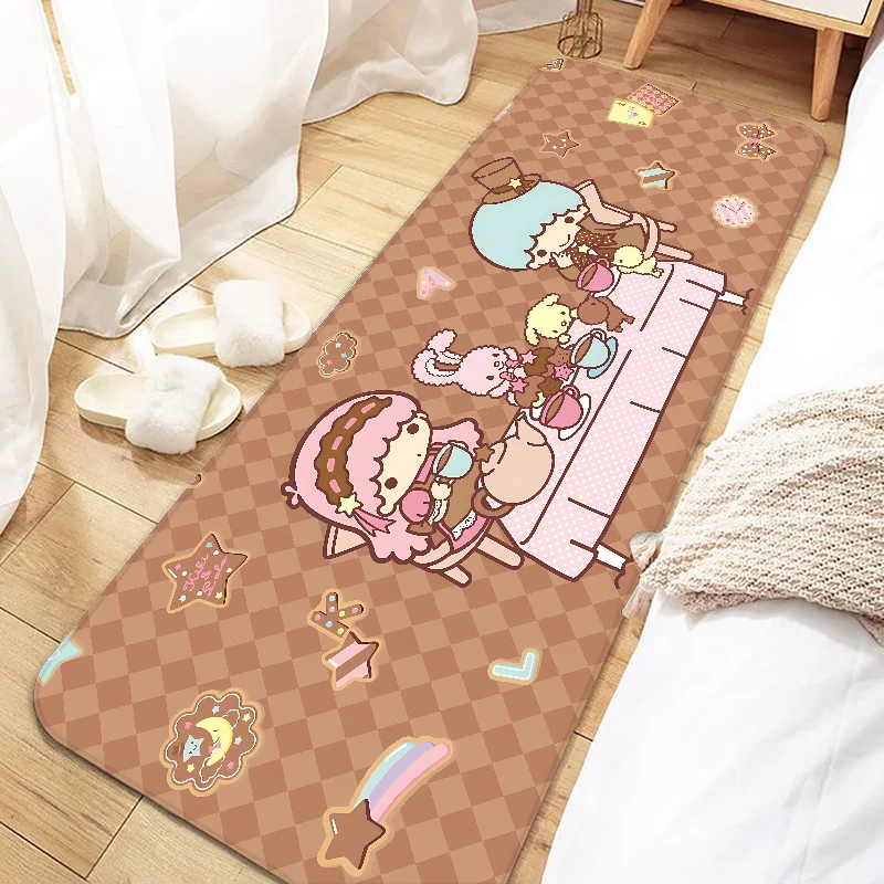 L-Little T-Twin S-Stars Door Mat Entrance Non-slip Doormat Washable Kitchen Carpet Living Room Hallway Rugs Bathroom Bath Door M