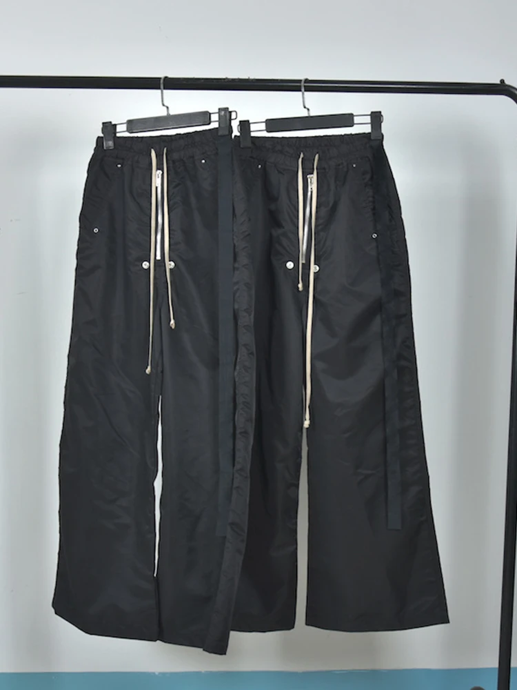 

[bomp] Autumn Nylon Ribbon Micro Horn Large Straight Tube High Street Personality Casual Pants Youth Dark Japanese Style