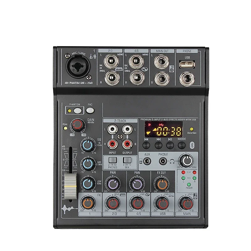 professional console music usb mini 5 ch radio video karaoke alto audio mixer