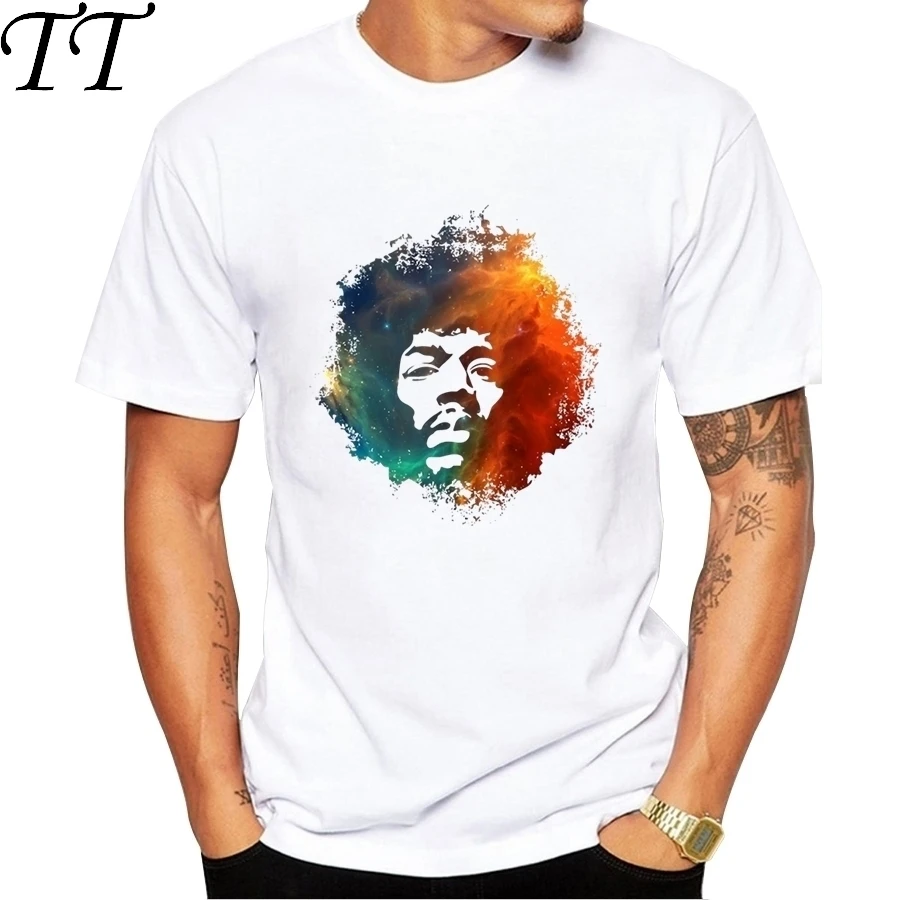 

2025 Hendrix Nebula Men T-Shirt Fashion Printed Cool t shirt Men Summer Short Sleeve Casual White Tops Hipster Tees gt159