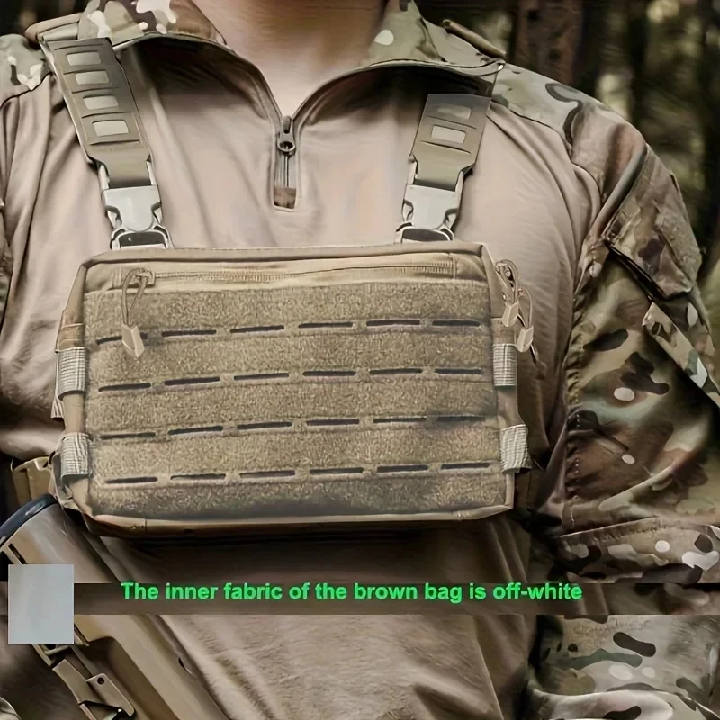 

Tactical backpack chest hanging bag, MOLLE bag, with front loop reconnaissance chesthanging, suitable for outdoor