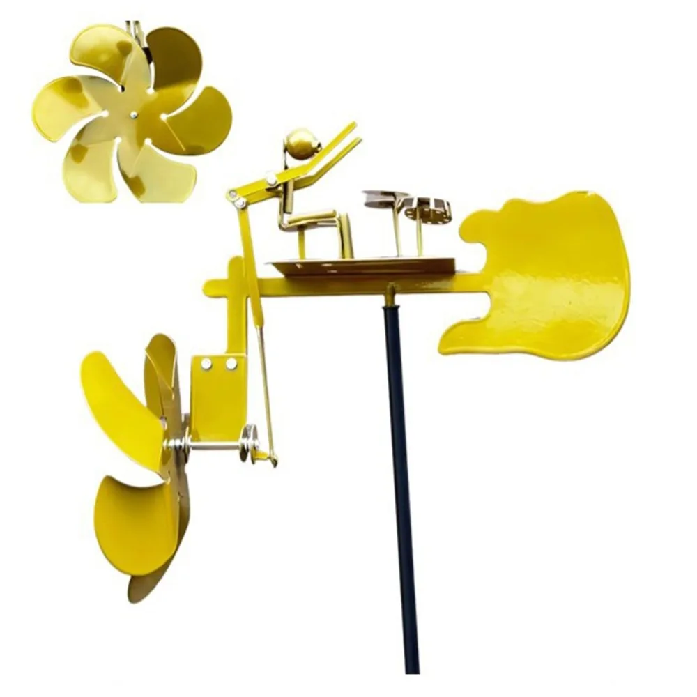 

Креативный металлический барабанщик ручной работы, ветряная мельница, забавный механизм, металлическая статуя барабанщика, винтажный стиль, прочный