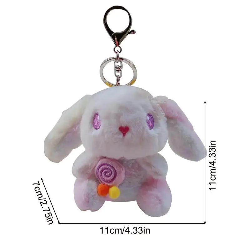 Stuffed Animal Keychain Gradient Color Plush Toy Keychain Stuffed Animals Keyring Portable Lightweight Purse Backpack Charm