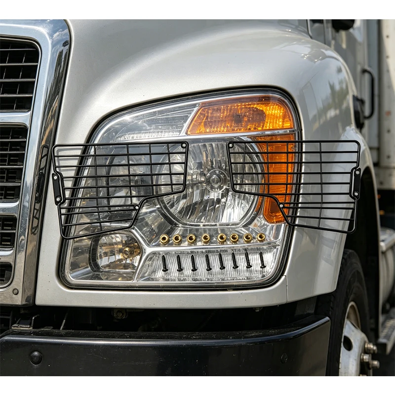 RC 1/14 1 Pair Headlights Protecting Mask Light Net for Tamiya Dump Truck for SCANIA MAN VOLVO FH16 Tripper Truck DIY Parts