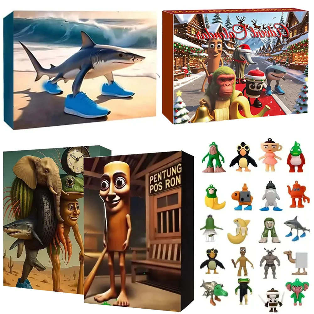 24 pièces Tung Tung Sahur Tralalo calendrier de l'avent cerveau italien faveurs de fête pour enfants cadeaux de noël bébé douche calendrier cadeau