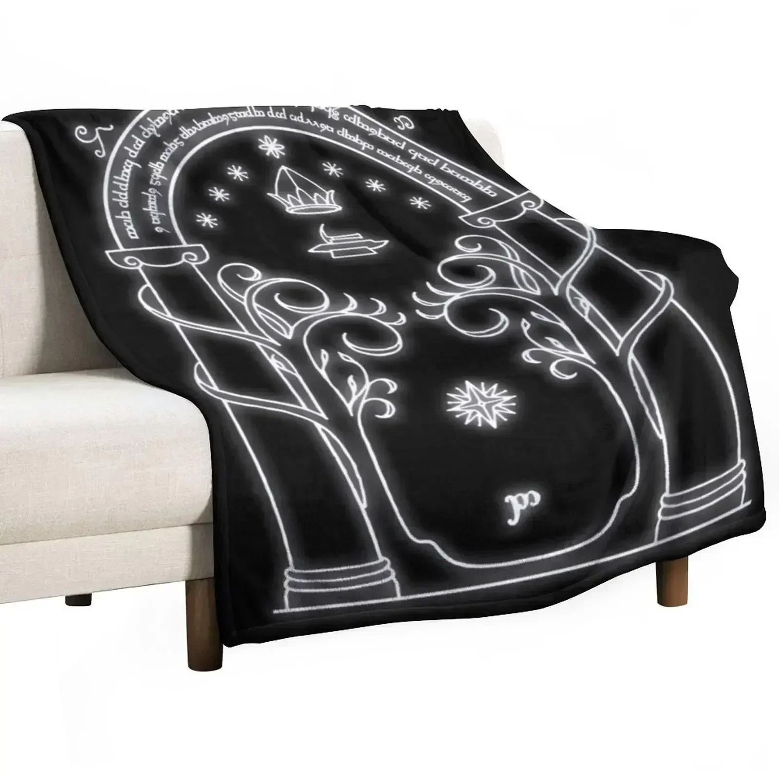 

Mines of Moria Door Throw Blanket Compact Warm Blanket for Car Road Trip