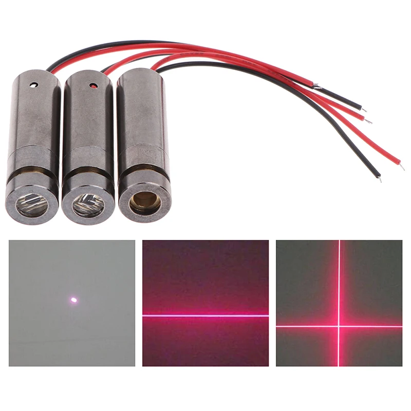 1pcs 650nm 5mW Red Point / Line / Cross Laser Module Head Glass Lens Focusable Industrial Class