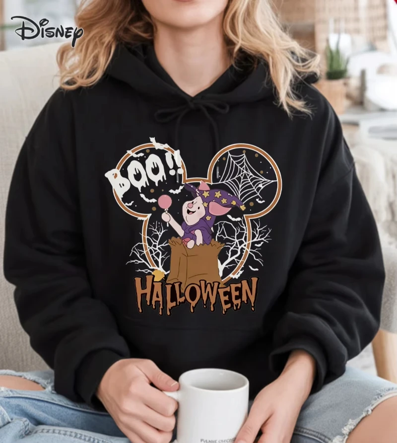 

Женская толстовка с капюшоном Disney с Микки Маусом на Хэллоуин, осень-зима, повседневный пуловер унисекс, толстовка, одежда с капюшоном, уличная одежда больших размеров