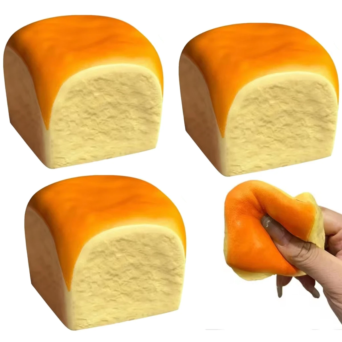 Brot-Squishy-Spielzeug, niedliche Brotform, zum Quetschen, Stressabbau, sensorisches Fidget-Spielzeug, Geschenk für Büro, Studium und tägliche Entspannung