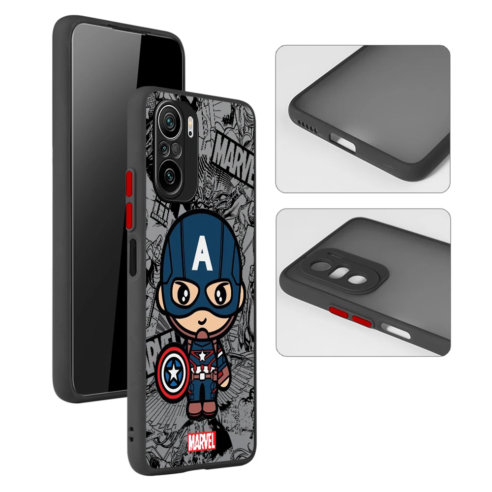 Matte Silicone Back Cartoon Marvel Groot Spiderman Cover Case for Xiaomi Redmi K40 Pro 10C A1 9T 10 9 A2 9C 9A 12C