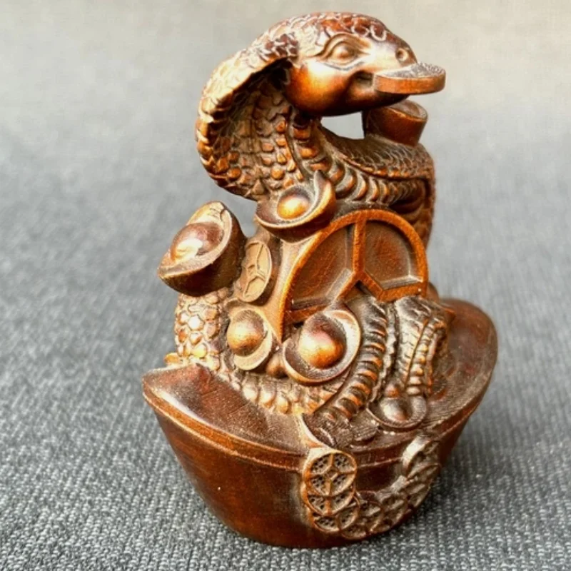 Fine Snake Viper Statue Wooden Sculpture Figurine Home Decor Living Desk Wealth