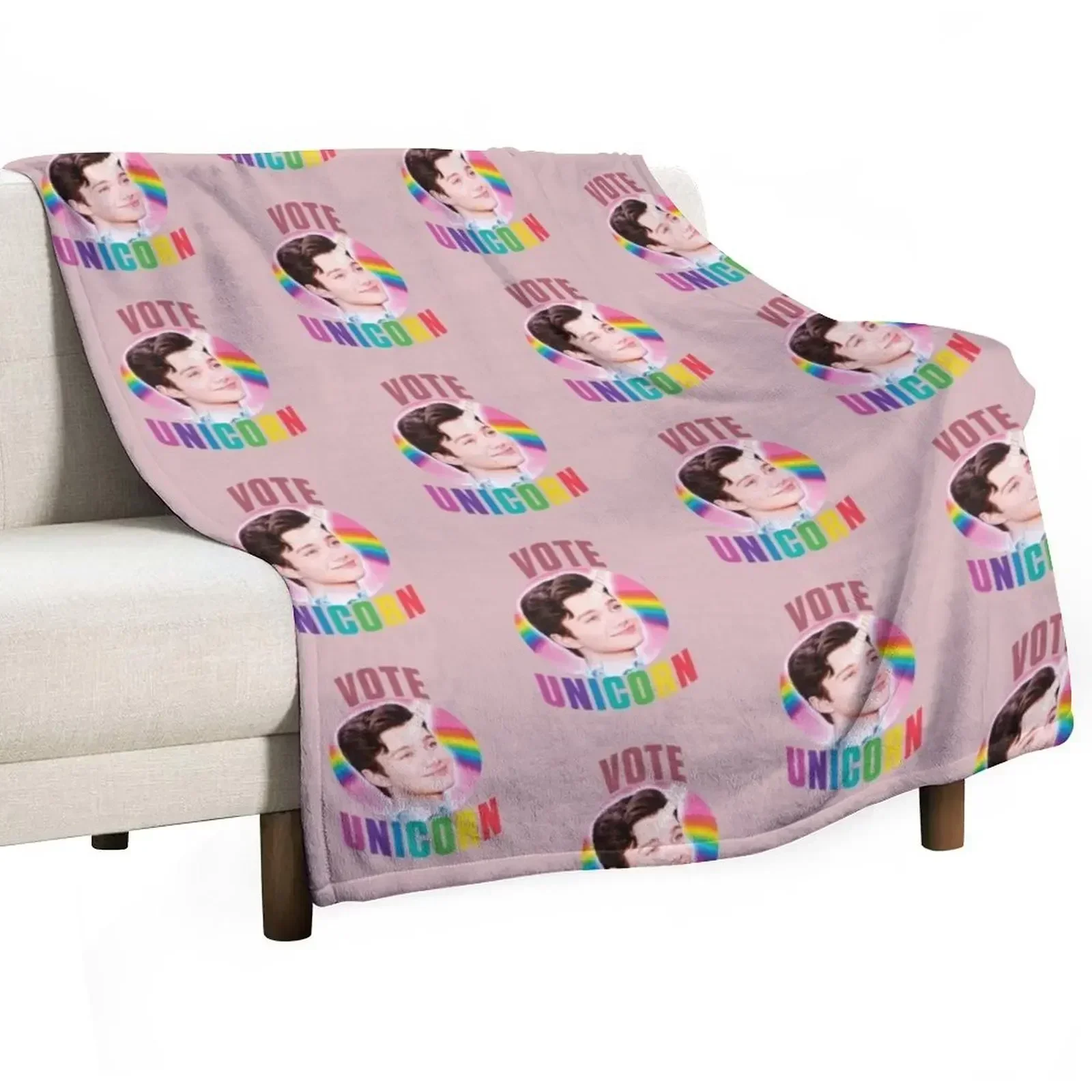 vote unicorn glee Throw Blanket Sofa Quilt Vintage Warm Bed covers Bed Picnic Blankets
