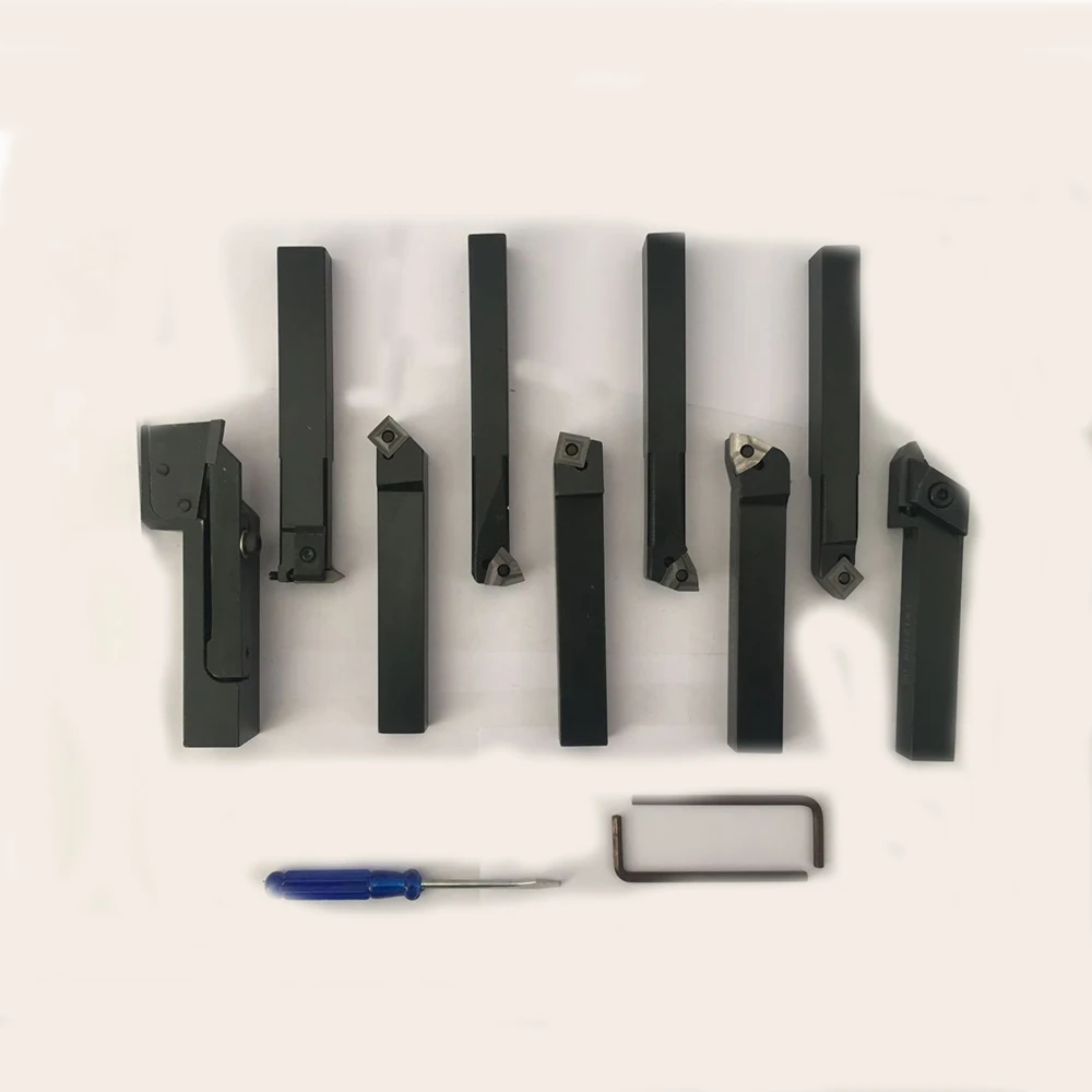 Carbide Turning Tool Sets 16x16 /9pcs CNC Turning Tool Lathe Cutter Include Tips
