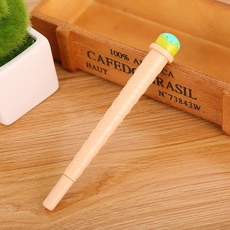 50PCS  Creative learning stationery cone Rollerball pen cool summer cute imitation ice cream needle water-based signature pen