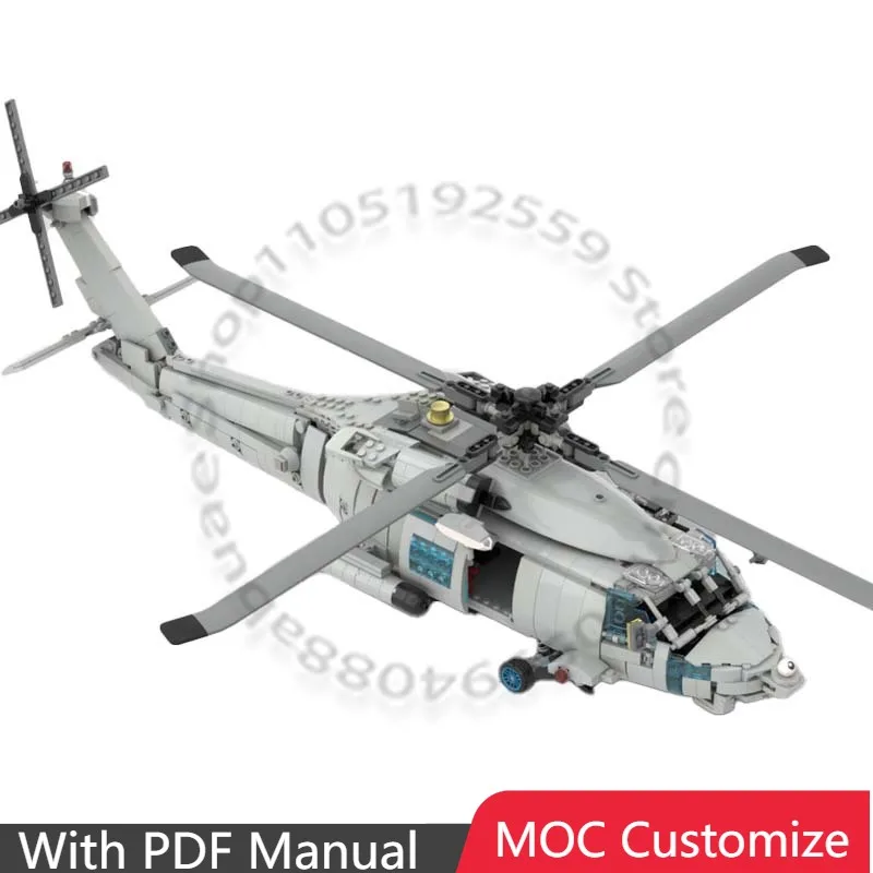 

1389 PCS War series HH-60H Recue Hawk MOC Customize Modular Building Block Educational Creative Design DIY Boy Assembly Toy Gift