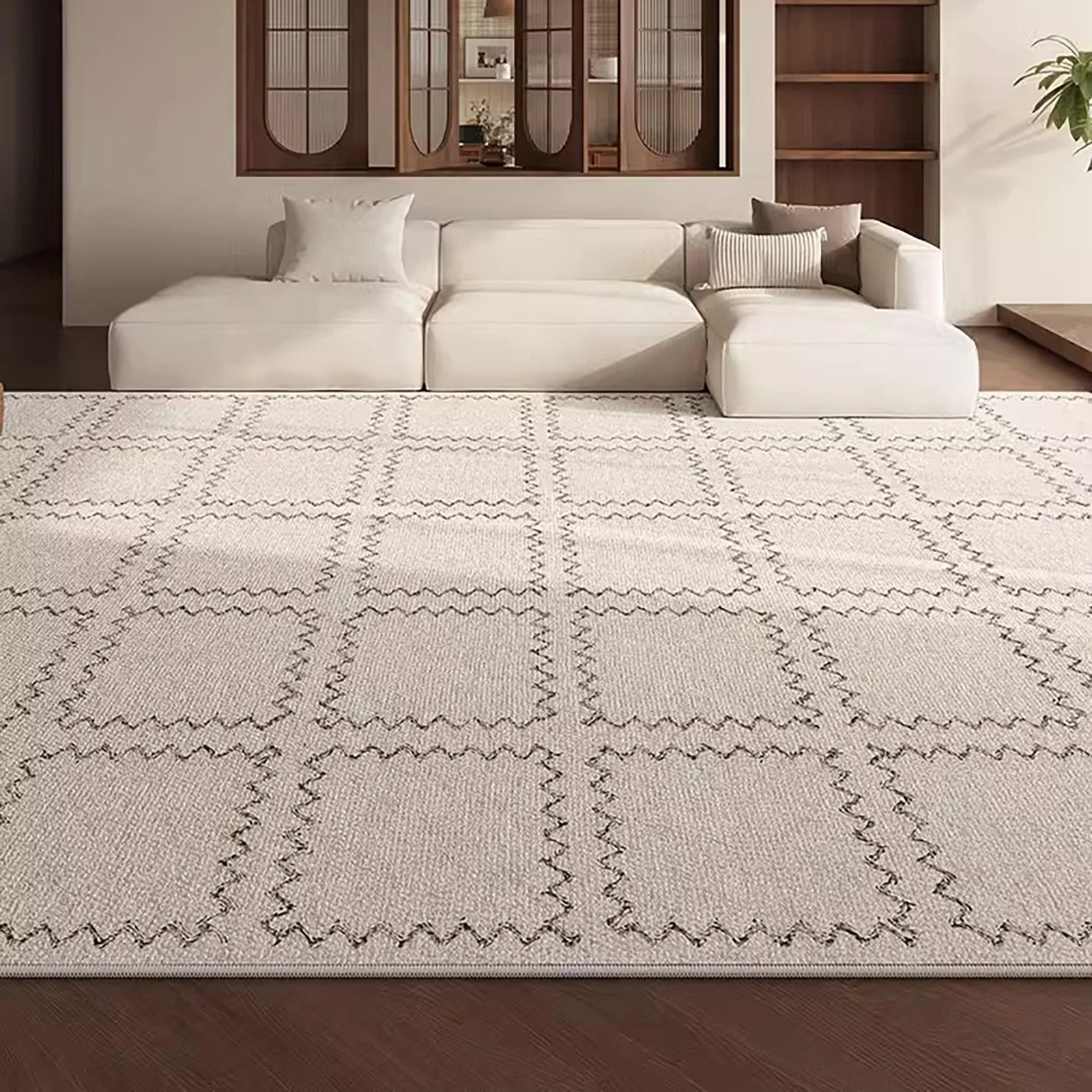 

Минималистичный ковер с волнистыми линиями, роскошные ковры для гостиной, современное украшение для дома, ковер для спальни