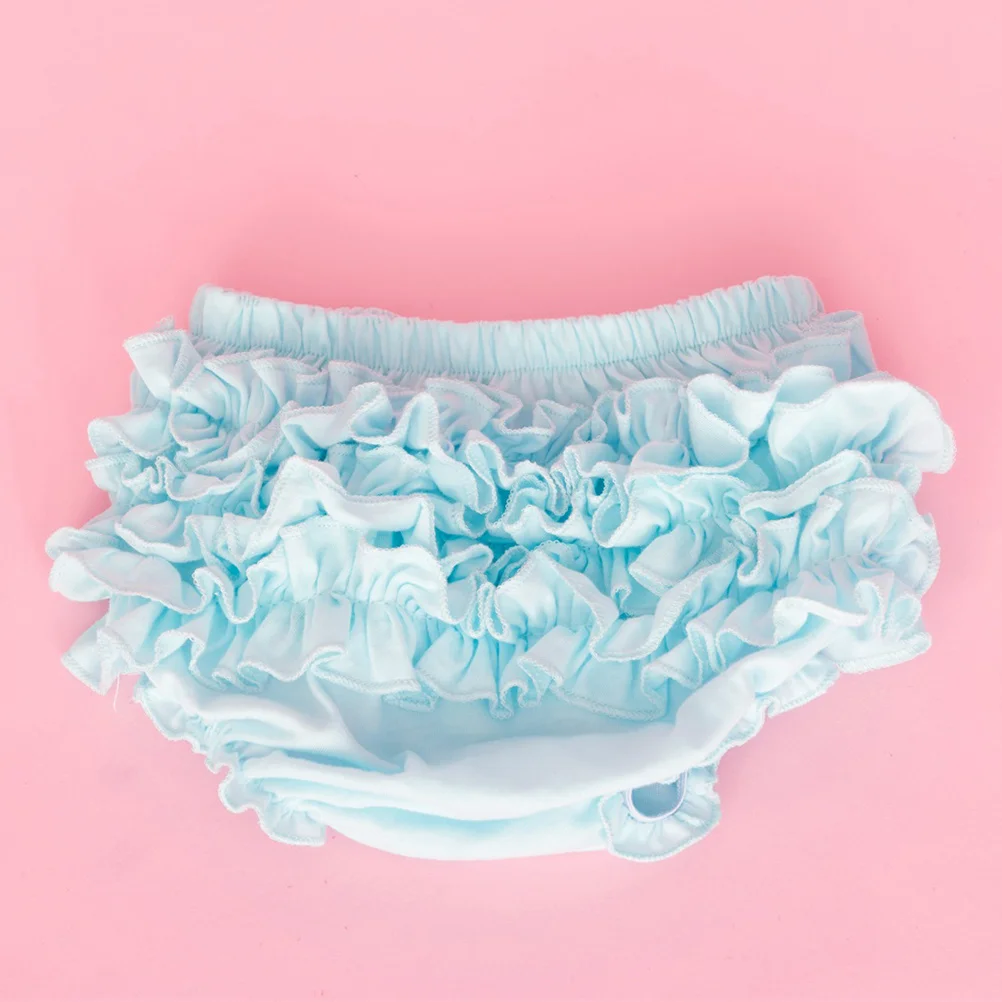 

Baby Girl Pure Cotton Lace Ruffle Panties Diaper Cover Halloween Size S Blue Soft Breathable Baby Diaper Cover Bloomers