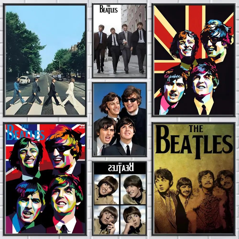 Band B-Beatles-S Painting Calligraphy Frameless Canvas Poster Wall Art Perfect For Hallway Home Decoration Holiday Gifts
