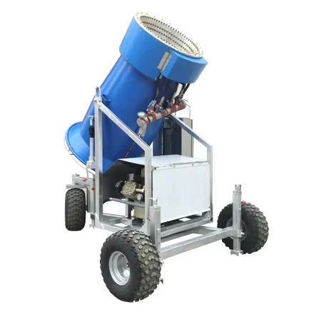Mobile Artificial Outdoor Snow Making Machine Event Atmosphere Creator Ski Resort Equipment Cannon Fan Generator Shed