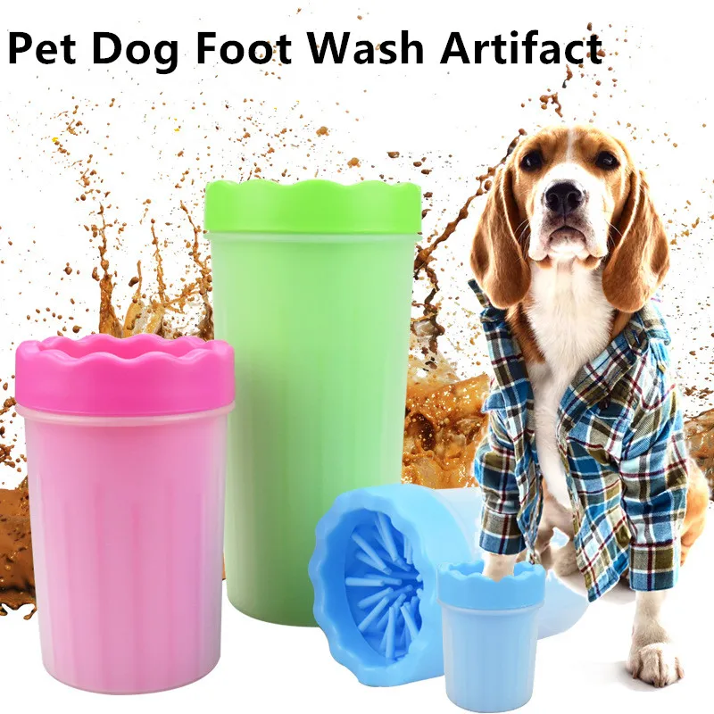 

Dog Paw Cleaner Cup Pet Dog Foot Washing Cup Cleaning Supplies Dog Cat Foot Cleaning Foot Pet Accessories Soft Silicone Brush